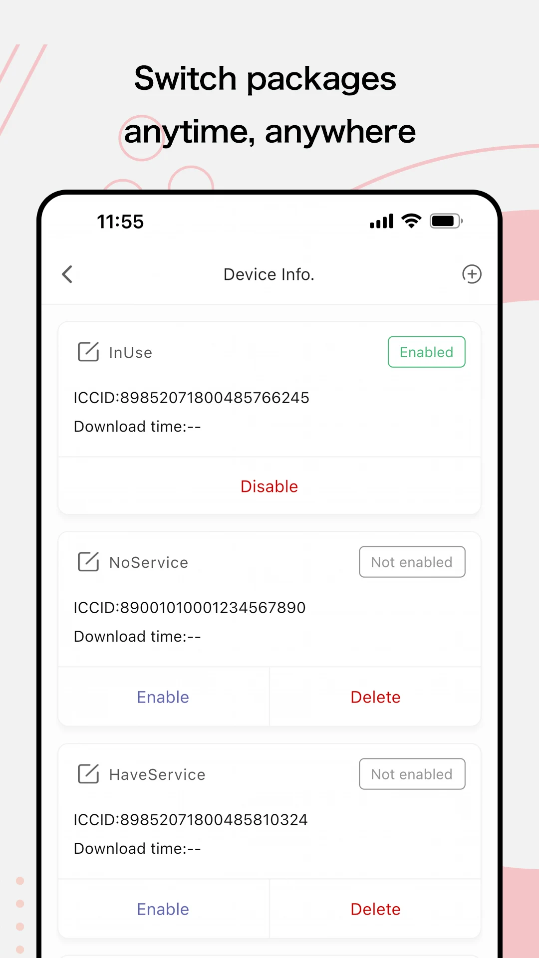 eSIM Manager screenshot